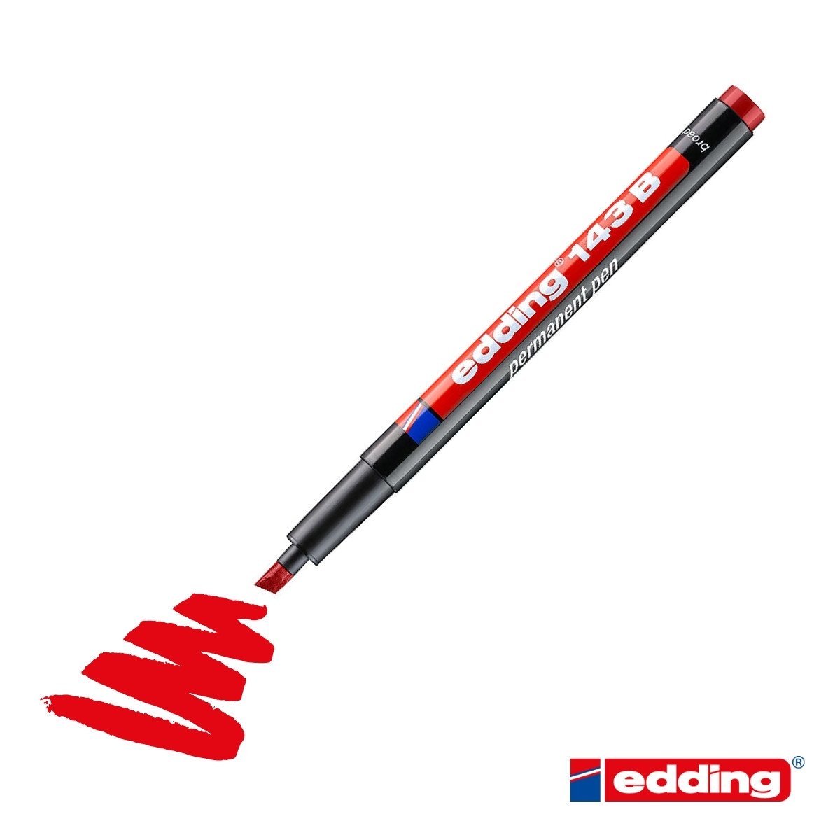 ***EDDING 143 PARMENANT ASETAT KALEMI KIRMIZI